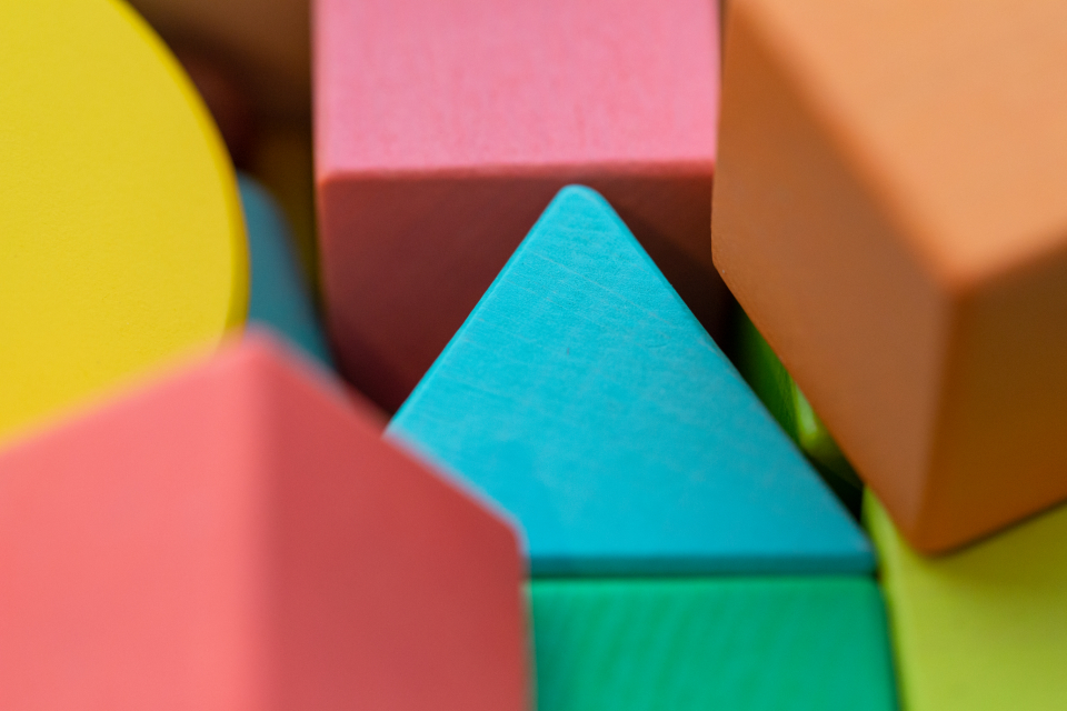 Colorful childrens toys representing gifts for kids